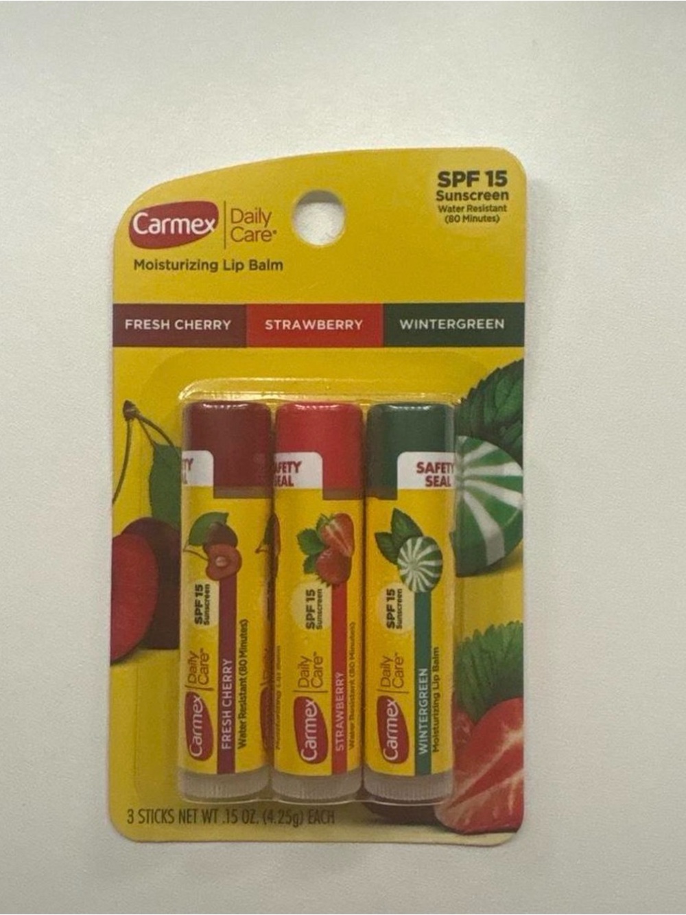 Carmex Daily Care Moisturizing Lip Balm Trio NIP